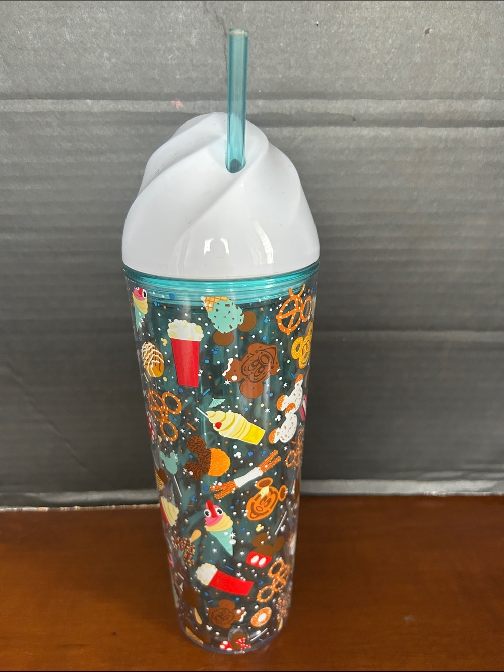 Disney Food Icons Tumbler with Ice Cream Swirl Lid and Straw
